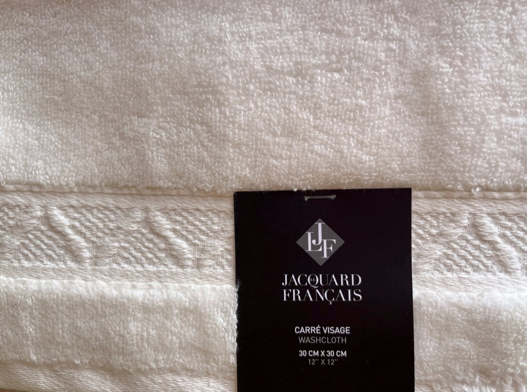 Le Jacquard Français Washcloth Caresse Cotton Ivory