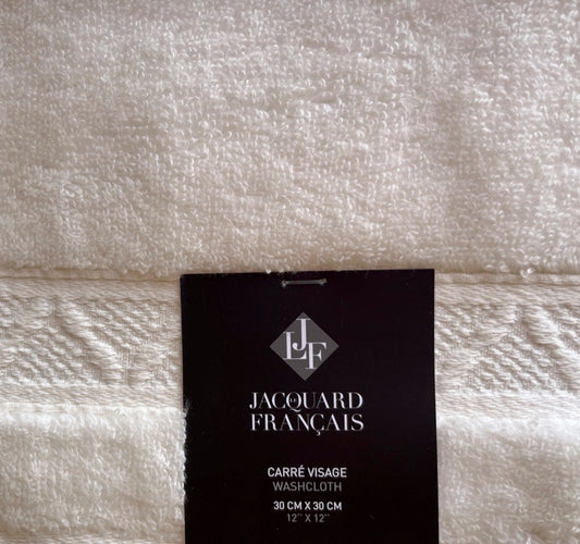 Le Jacquard Français Washcloth Caresse Cotton Ivory