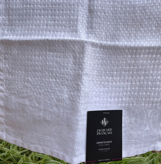 Le Jacquard Français Guest Towel Lula White